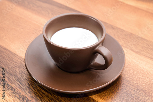 Coffee cup and hot milk