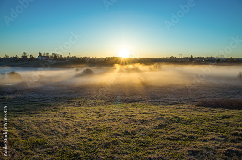 Obraz na płótnie Morning in the Russian village in may, Vladimir region w salonie