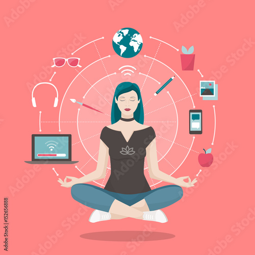 Woman practicing mindfulness meditation
