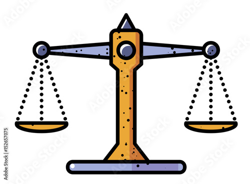 Cartoon image of Balance Icon. Scales symbol. An artistic freehand picture.