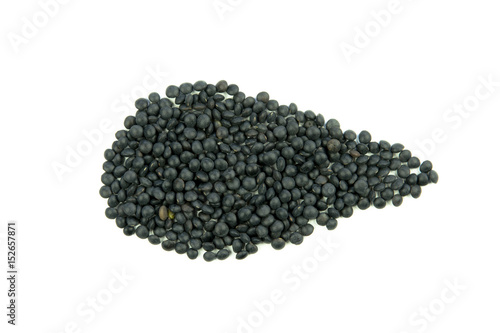 Still life with a close-up view of the mirror lentil isolated on a white background