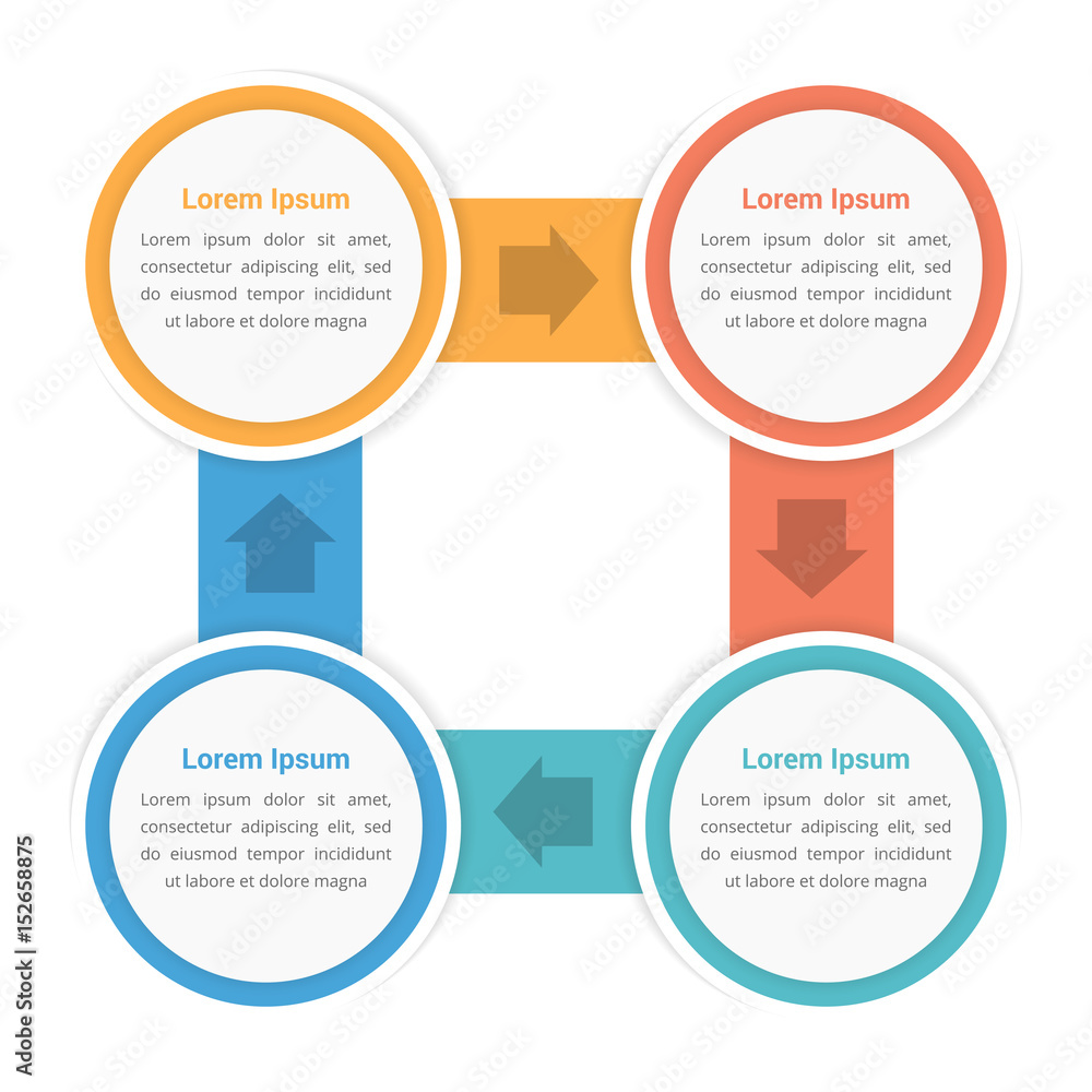 Circle Diagram with Four Steps Circle Diagram with Four Steps