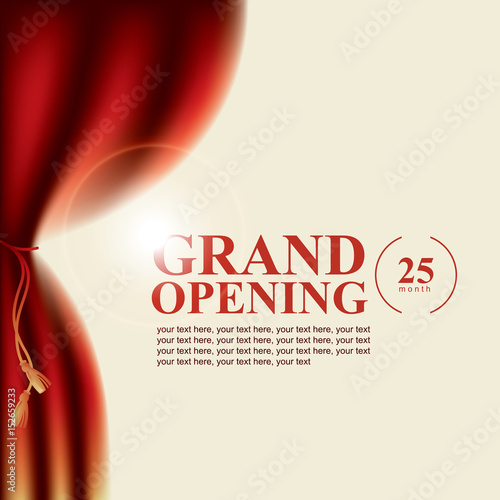 Vector poster for cinema, theater and any concerts and festivals with curtains and the words Grand opening