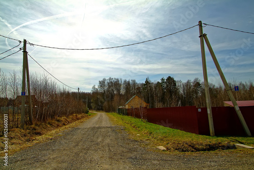 Holiday village in Russia in spring, Tula oblast photo