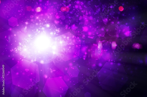 Purple sparkles rays lights  glitter bokeh Festive Elegant abstract background.