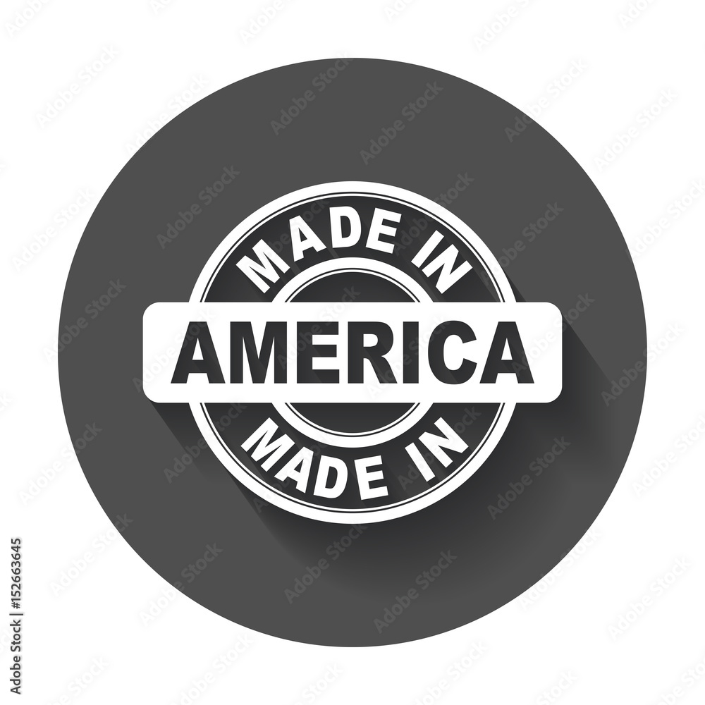 Fototapeta premium Made in America. Vector emblem flat