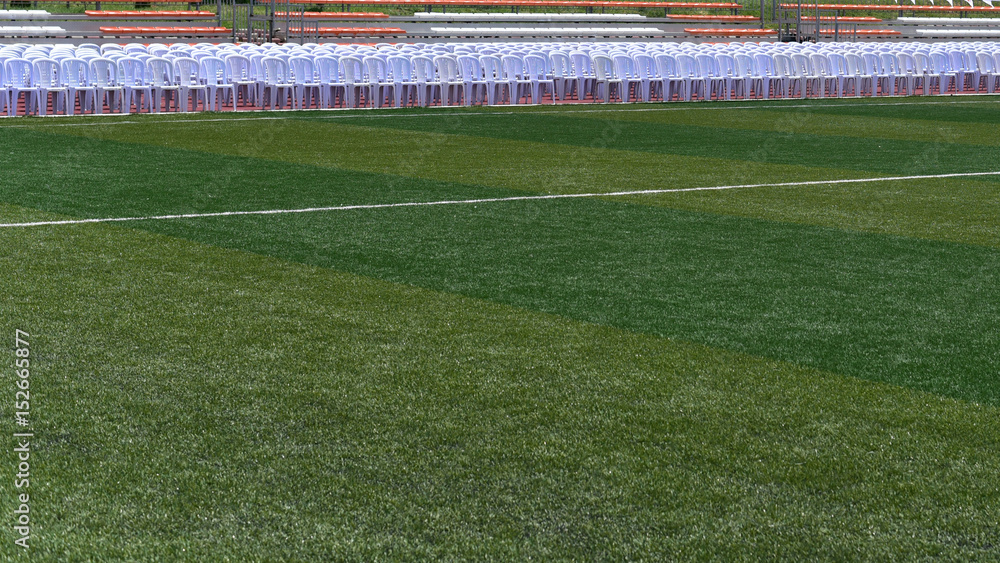 Fototapeta premium Football field lines on a grass background