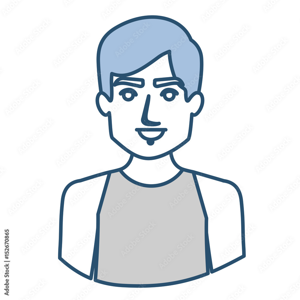 blue silhouette with half body of male dancer vector illustration blue silhouette with half body of male dancer vector illustration