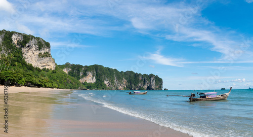 Photos Ao nang beach view and Thai Longtail Boat - Krabi Province ,Thailand