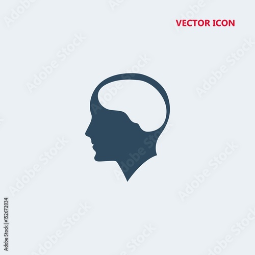 brain inside human head vector icon