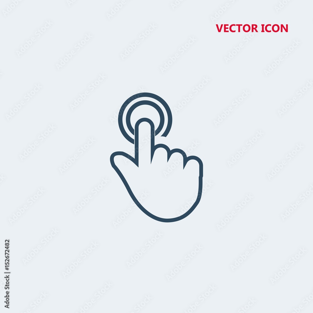 one finger tap gesture of outlined hand symbol vector icon one finger tap gesture of outlined hand symbol vector icon