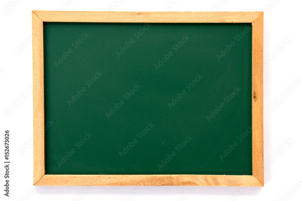 Green board with wood frame on white background Green board with wood frame on white background