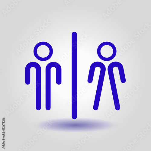 WC sign icon.  Male and Female toilet. Flat design. 