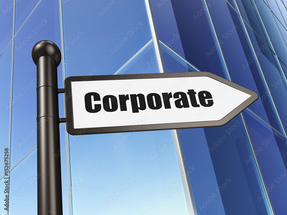 Finance concept: sign Corporate on Building background
