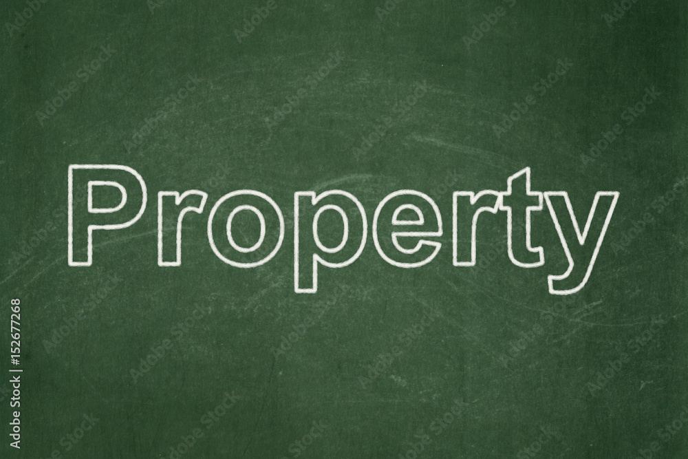 Business concept: Property on chalkboard background
