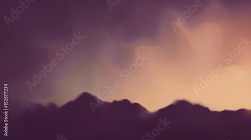Mountain Landscape. Mountainous Terrain. Vector Illustration. Abstract Background. 