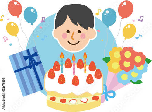 誕生日のイメージイラスト（お祝い男性）