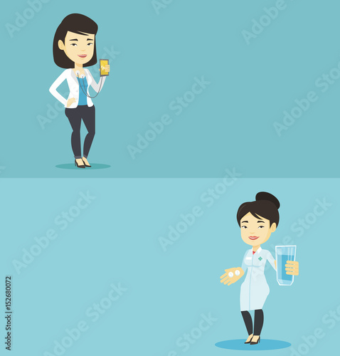 Two medical banners with space for text.
