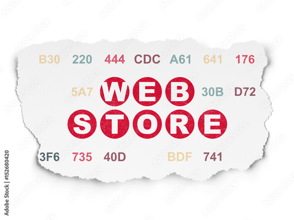Web design concept: Web Store on Torn Paper background Web design concept: Web Store on Torn Paper background