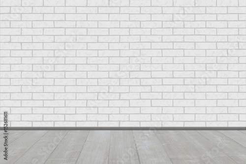 3D Illustration - White brick wall background