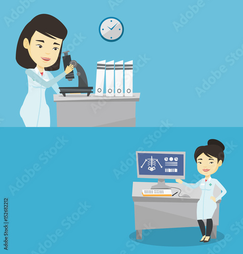 Two medical banners with space for text.