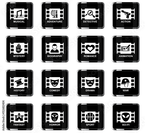 cinema genre icon set