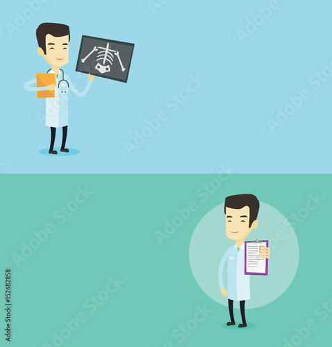 Two medical banners with space for text.