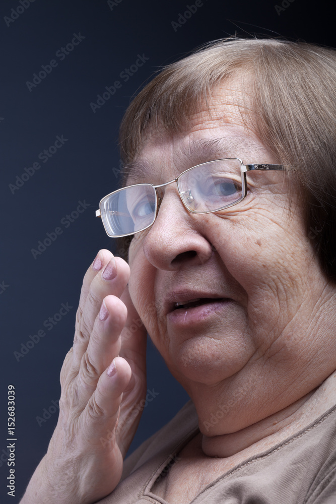 Portrait of elderly woman. Secret Portrait of elderly woman. Secret