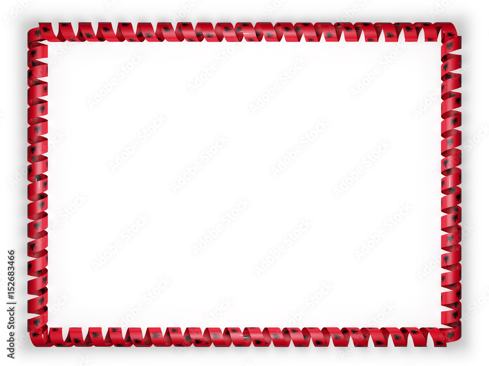 Frame and border of ribbon with the Albania flag. 3d illustration Frame and border of ribbon with the Albania flag. 3d illustration