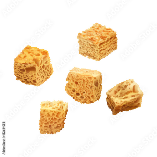 Vector realistic illustration of crispy croutons photo