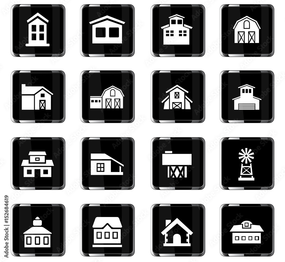 farm building icon set farm building icon set