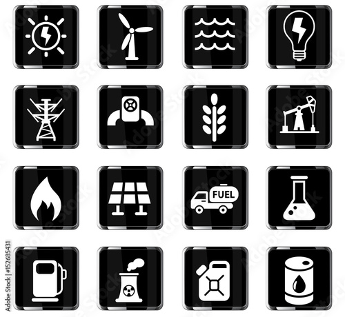 fuel and power icon set