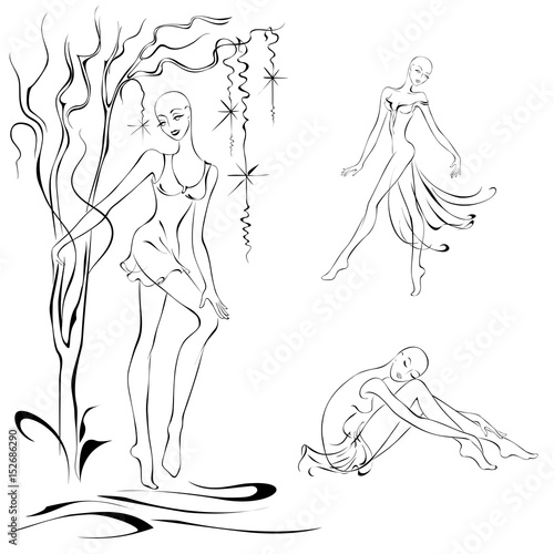 silhouette 8. slim girls in summer clothes