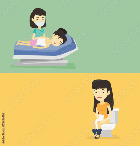 Two medical banners with space for text.