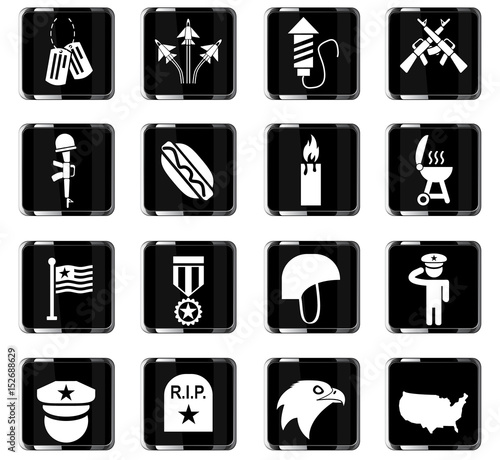 memorial day icon set