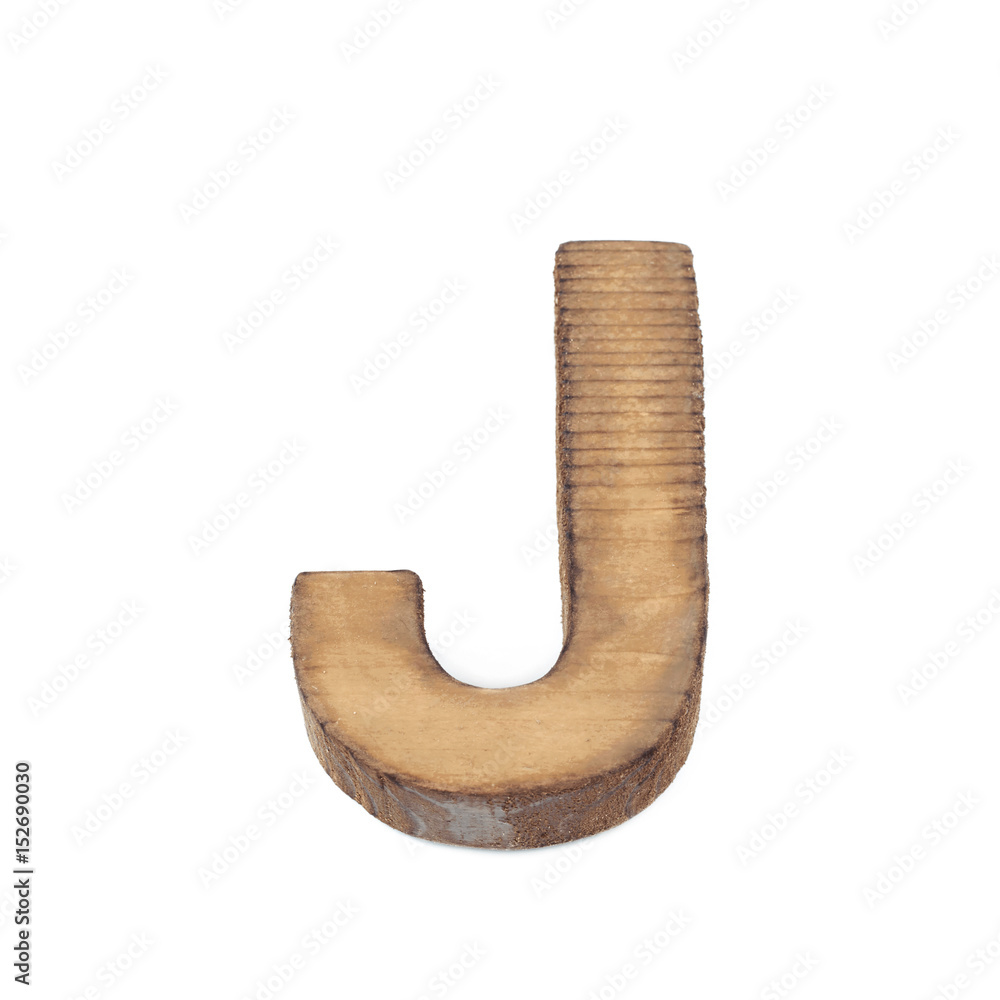 Single sawn wooden letter isolated Single sawn wooden letter isolated