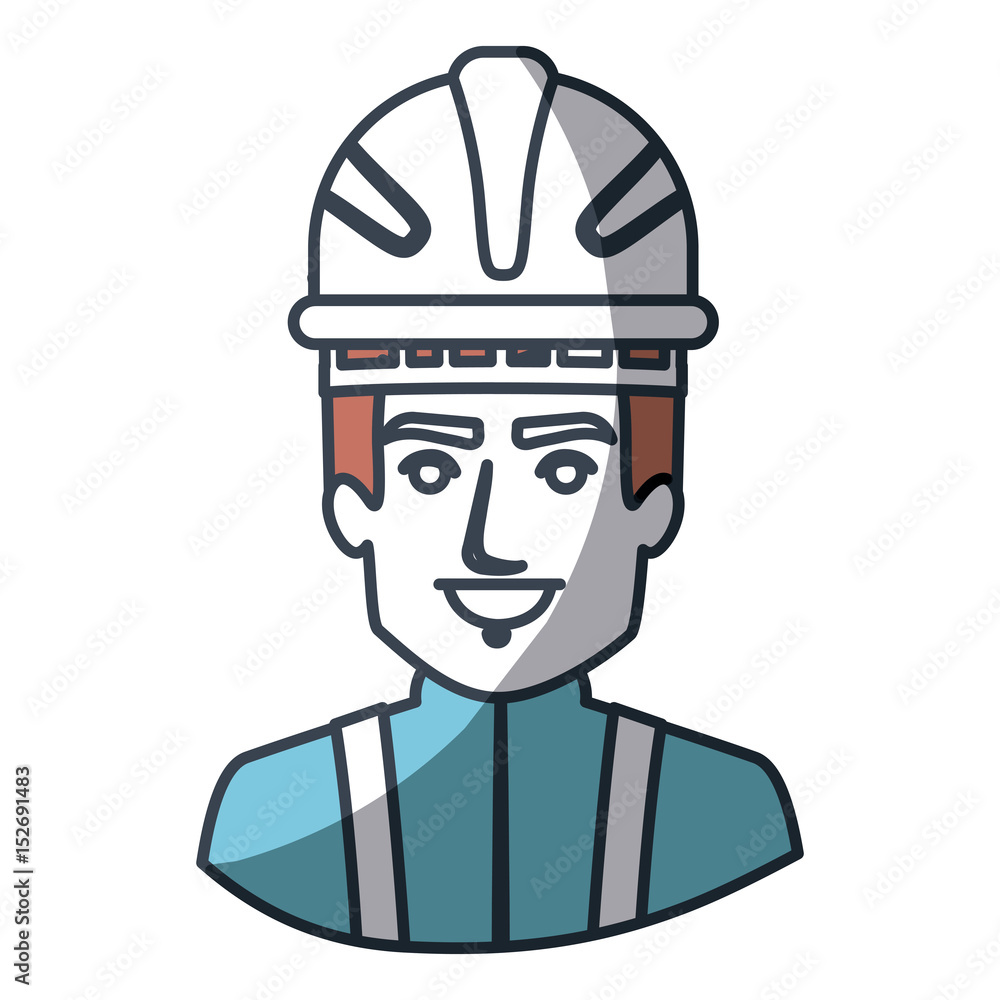 color silhouette and thick contour of half body of firefighter vector illustration color silhouette and thick contour of half body of firefighter vector illustration