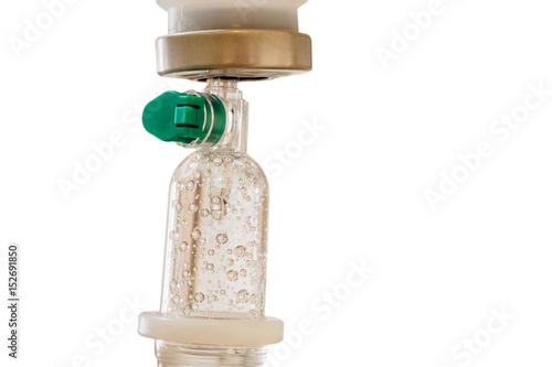 Medical intravenous IV drip isolated on white background