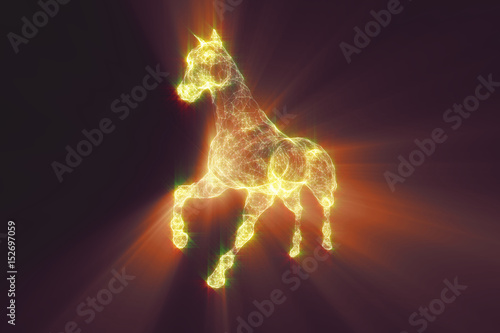Bild auf Leinwand abstract 3d art of a running horse