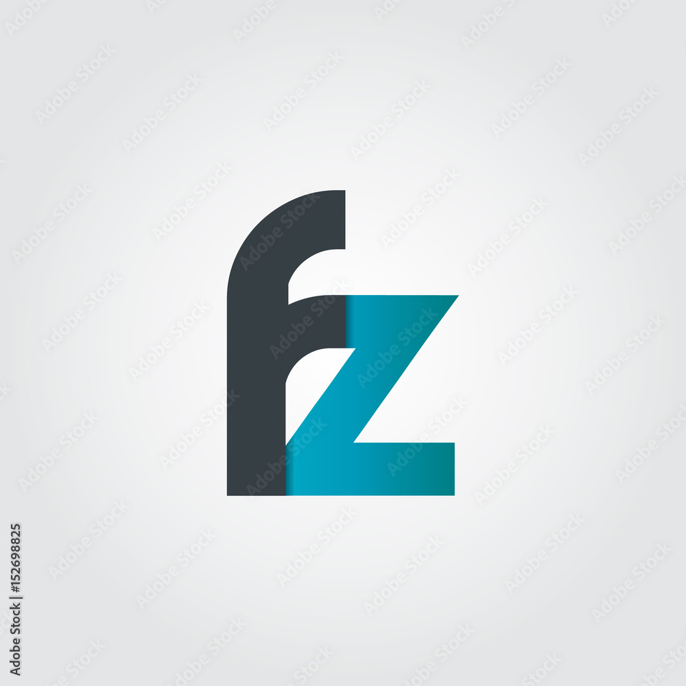 Initial Letter FZ Rounded Lowercase Logo Initial Letter FZ Rounded Lowercase Logo