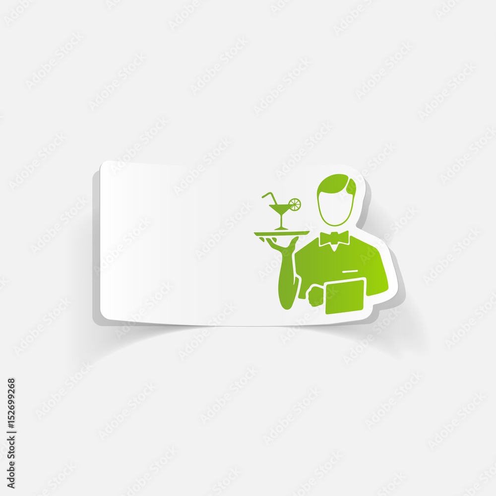 realistic design element. waiter realistic design element. waiter