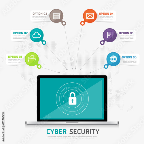 Wallpaper Mural Business cloud data computing security and server virus protection. Data protection and safe work. Cyber and internet security concept. Can be used for workflow layout, web design, infographics. Torontodigital.ca