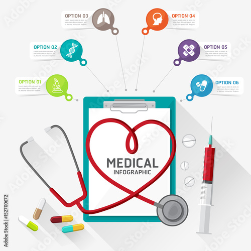 Flat design modern vector illustration for health and medicine in medical infographic