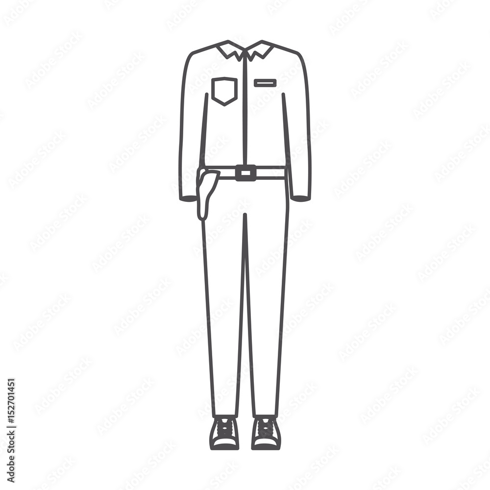 monochrome silhouette of uniform of policeman vector illustration monochrome silhouette of uniform of policeman vector illustration