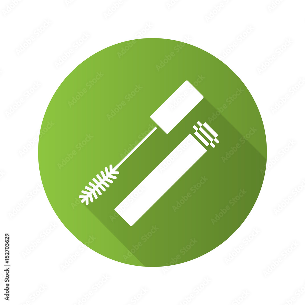Mascara flat design long shadow icon Mascara flat design long shadow icon
