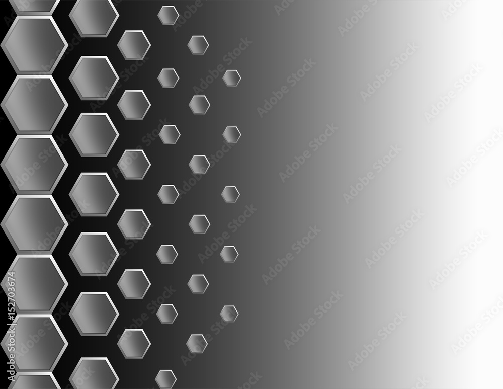 abstract hexagon gray and black background graphic Stock Vector | Adobe ...