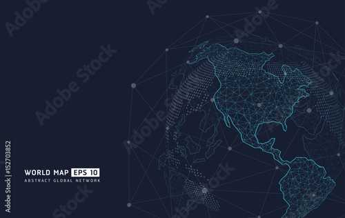 World map point, line, representing the global, Global network connection,international meaning.abstract vector planet,meaning globalization.