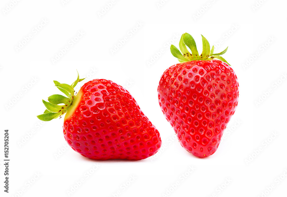 Fresh sweet strawberries isolated on a white background Fresh sweet strawberries isolated on a white background