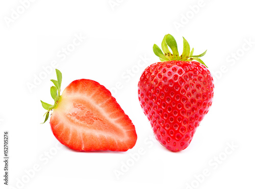  Fresh sweet strawberries isolated on a white background
