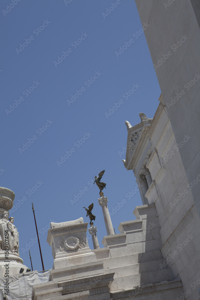 Rome Italy. Mussolini. Plaza Venezia. Statues. Palazzo Venezia Piazza